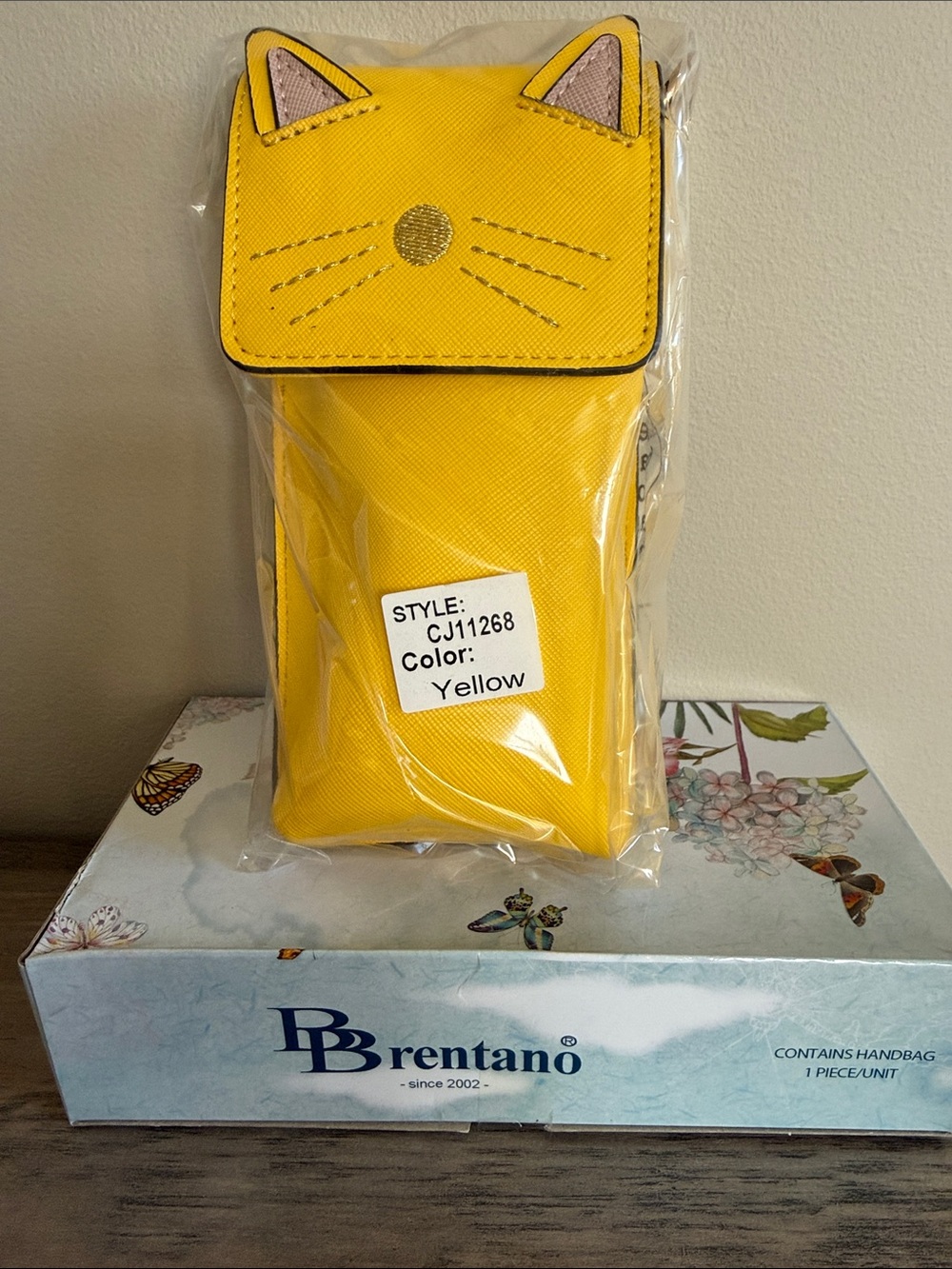 Brentano Yellow Cat Ear Crossbody Phone Bag
